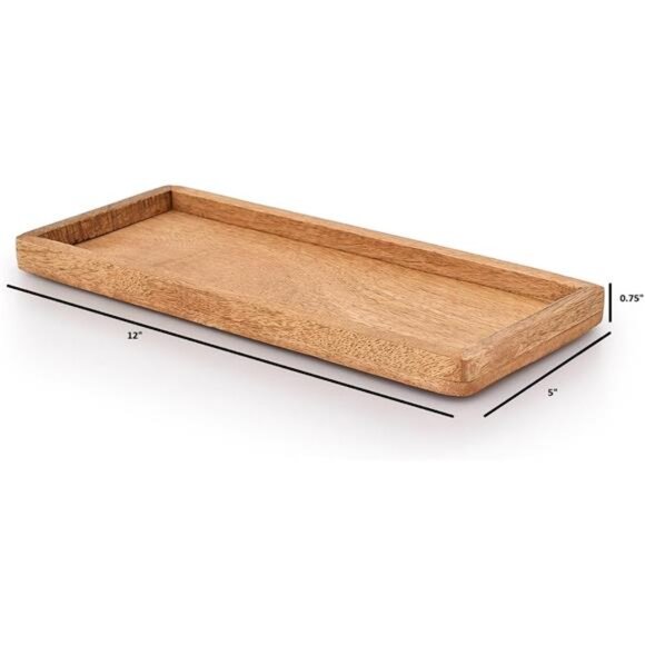 Mango Wood Serving Platter Set of 3 Appetizer Snack Fruit Dessert Party Tray - Picture 3 of 7